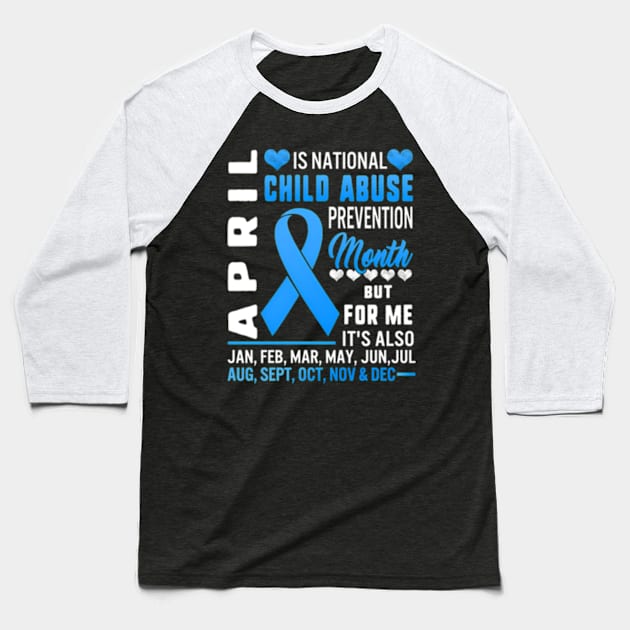 April Is National Child Abuse Month Baseball T-Shirt by Sink-Lux